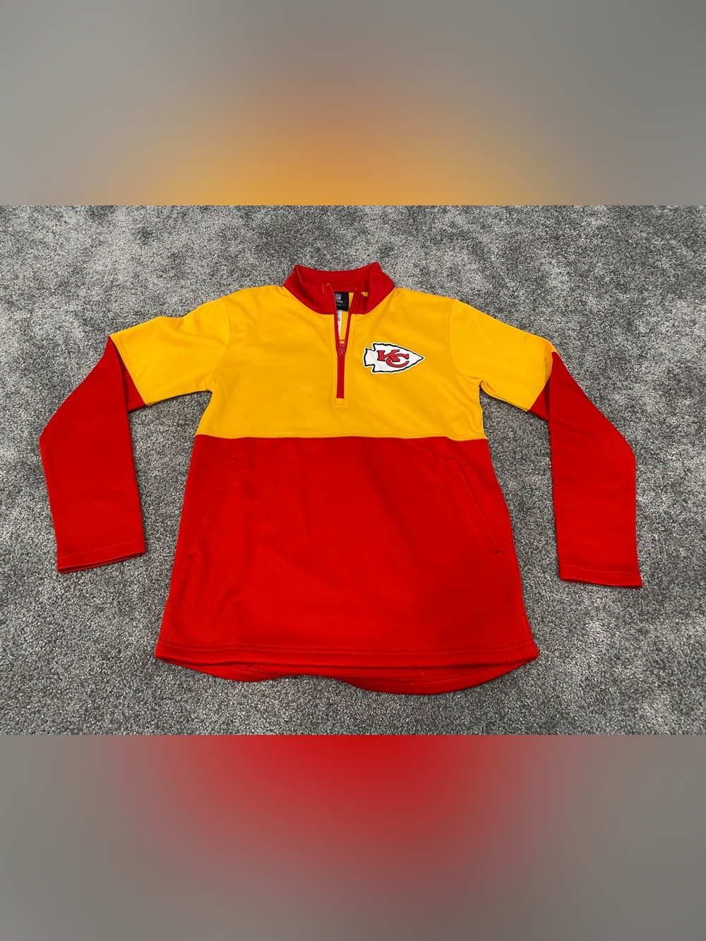 NFL Team Apparel KC Chiefs Youth Lightweight Quarter-Zip Pullover SZ Med. 10/12